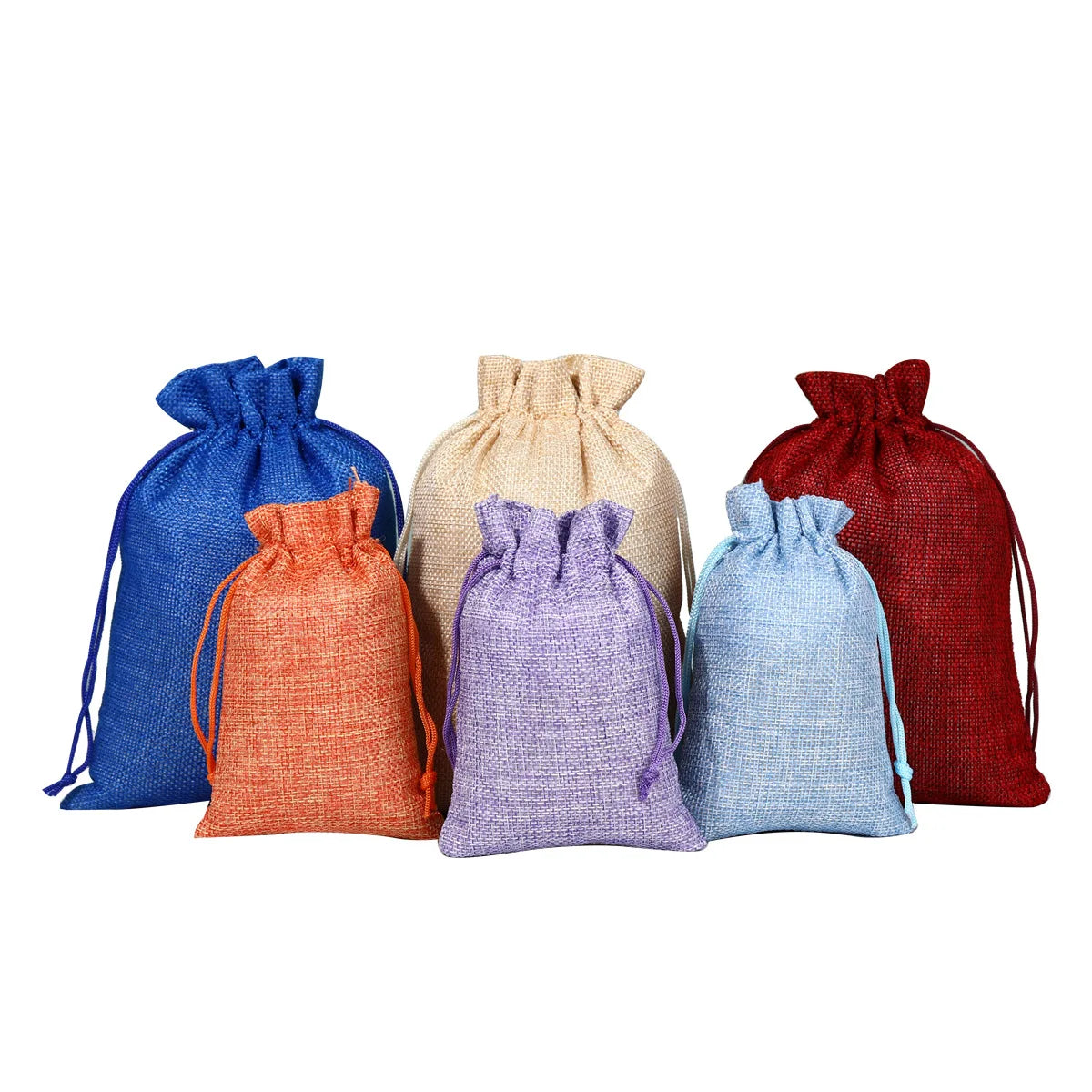 7*9cm Linen Drawstring Bag Jewelry Packaging Bag Drawstring Storage Linen Pocket in Stock