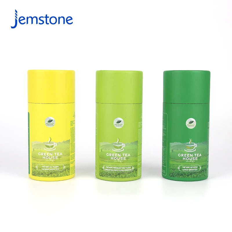 Custom Luxury Kraft Cardboard Box Cylinder Packaging Food Grade Coffee Bean Tea Leaf Tea Bag  Push up Paper Tube Packaging