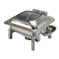 Hadi Chafing Dish Silver Hydraulic Buffet Stove Glass Lid Stainless Steel Electric Plate Heater Square Food Warmer Restaurant