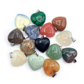 Jasper Rose Quartz Stone Charms Heart Gemstone Natural Stone Pendant DIY Accessories Jewelry