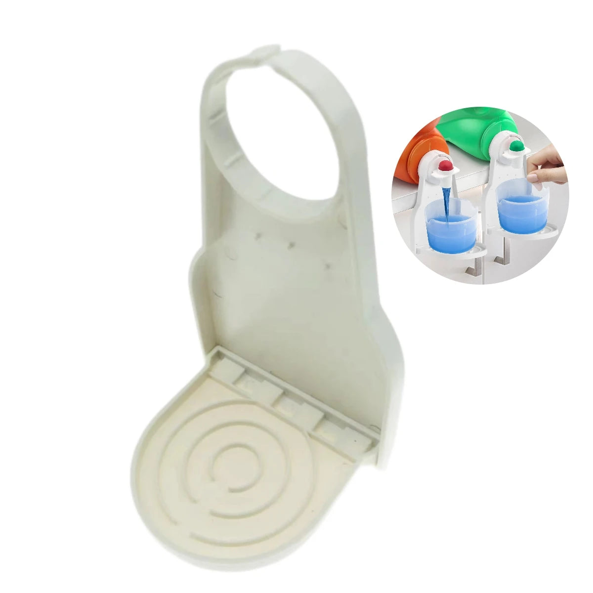 Wholesale Laundry Detergent Gadget Cup Holder Fabric Softener Soap Dispenser Drip Catcher for Dispensing Soap Angled