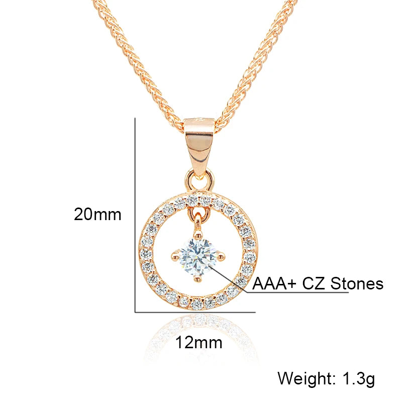 Cubic Zirconia Bright Stone Silver Cute Fashion Jewelry Pendants & Charms Sterling Silver Circle Pendant Necklace