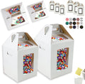 Large Cake Boxes 10 X 10 X 12 Tall Cake Boxes Cardboard 3 Tier Tall Cake Paper Box Packaging With Window 16 Inch