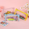 Transparent TPU Waterproof Student Kawaii Cosmetics Storage Bag School Office Supplies Organizer Large Capacity Pencil Case