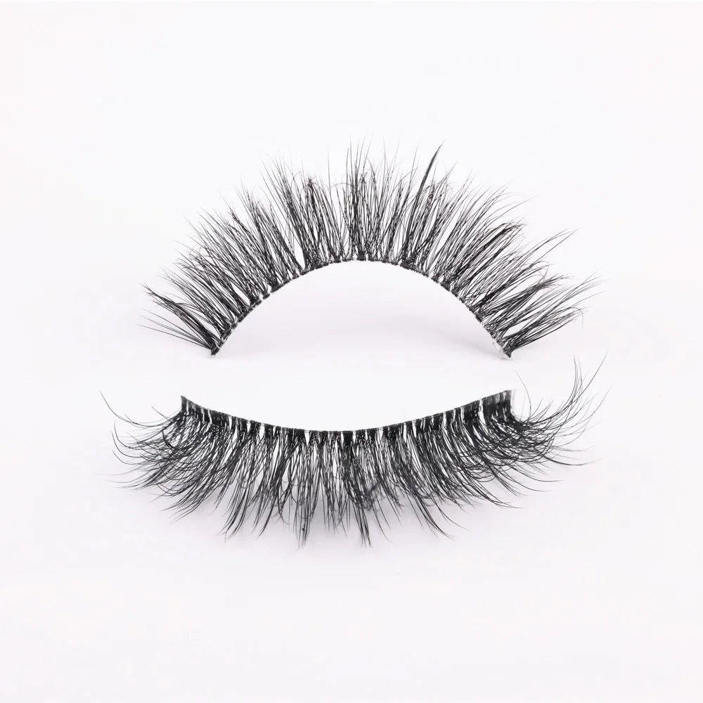 Reusable Own Brand 3d Human Hair Lashes Wholesale Human Hair False Natural Invisible Band Eyelashes