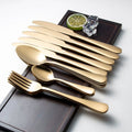 Luxury Gold Stainless Steel Cutlery Set Sustainable Flatware Knife Spoons Forks for Weddings 4pcs Per Set Minimum Order