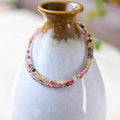 Hand Made 14k Gold Filled  Natural rainbow Tourmaline Double Ring Bracelet  Natural Crystal Gemstone Wire Wrapped  Jewelry