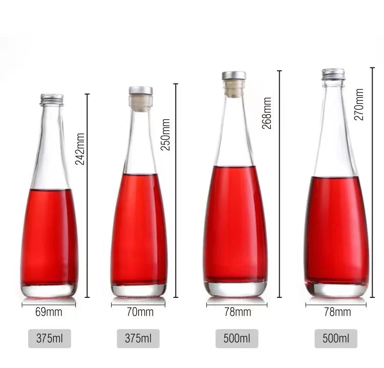 Customized Logo 330ml 500ml Coffee Fruit and Vegetable Juice and Milk Tea Beverage Glass Empty Bottles