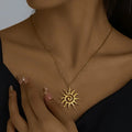 18K Gold Plated Stainless Steel Necklace Jewelry Hot Selling Sunflower Pendant Necklace for Women