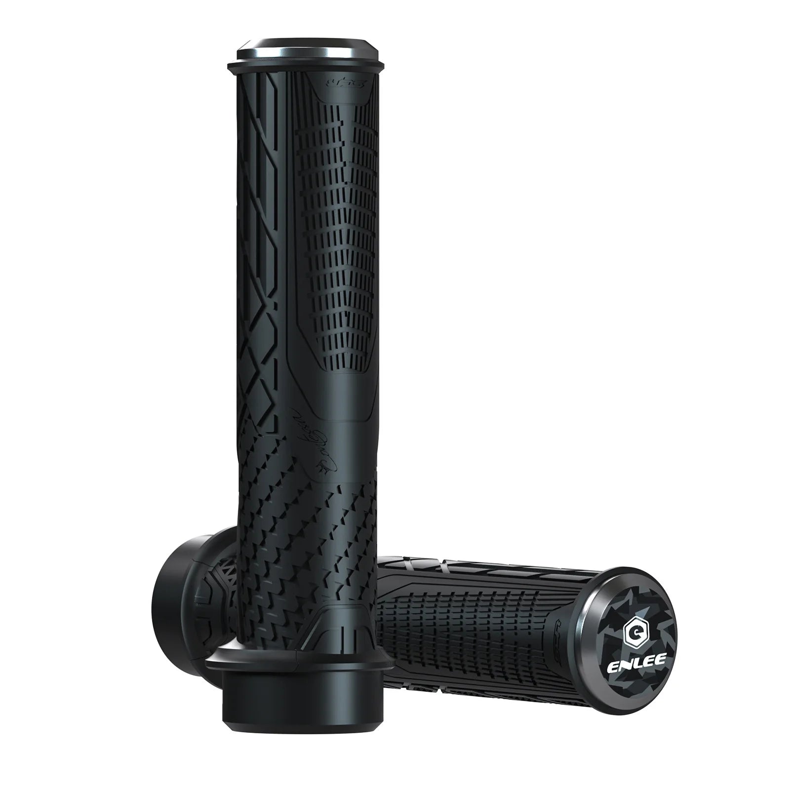 Multi-Color Lock-On MTB Grips - Universal Anti-Slip Rubber Handlebar Grips W/ Clamp Lock for Mountain/Road Bikes