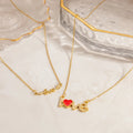Luxurious New Design 18k Gold Plated Stainless Steel Jewelry Love Zircon Pendant Necklace for Mother