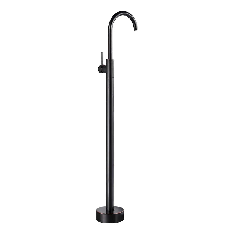 Black Brass Bathtub Faucet Single Handle Bathroom Tub Faucet Floor Mount Bathtub Faucets for Home Bathroom Use