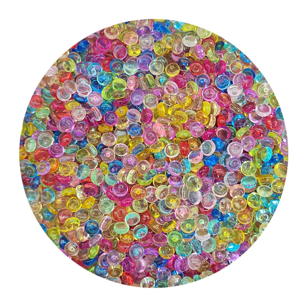 Slime Filling Fish Bowl Beads Crystal Acrylic Ornament Stone DIY Craft Blue Red  Fishbowl Shape Round Beads 500g