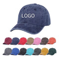 2023 6 Panel Custom Logo Embroidery Baseball Cap Vintage Washed Denim Dad Hat Baseball Advertising Cap