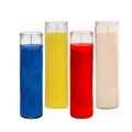 Cylinder Tall Pillar Empty Prayer Candles Jars with Screen Printing Glass Body & Metal Lid for Religious 7 Days Candles