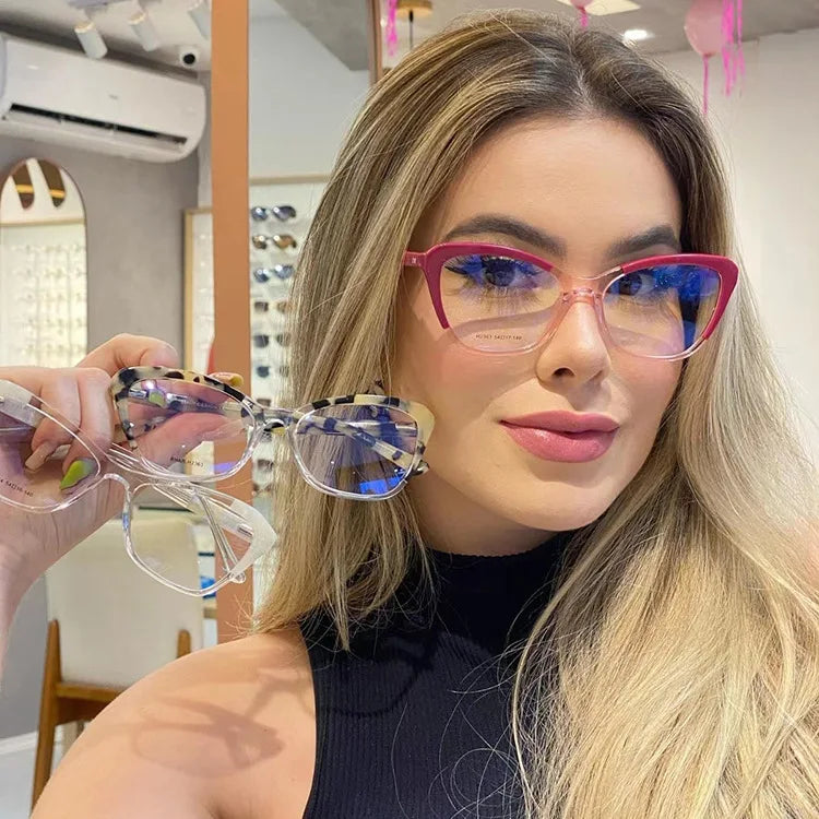 Ready to Stock Women Wholesale Glasses Cat Eye Frame Computer Gaming Fashion Anti Blue Light Women Glasses