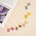 Go2Boho  Rectangle Peach Heart & Cross Pendent Bohemian Necklace for Women Gold Filigree Chain Jewelry Miyuki Beads Necklace
