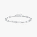 Fashion Jewelry Women Accessories 925 Sterling Silver Irregular Wavy Lock Trendy Hammer Texture Chain Bracelets Gift