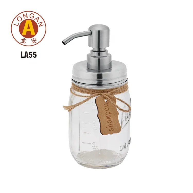 Wholesale Bathroom Accessory Stainless Steel Mason Jar Soap Dispenser With Mason Jar Soap Dispenser Lid Supplier in China