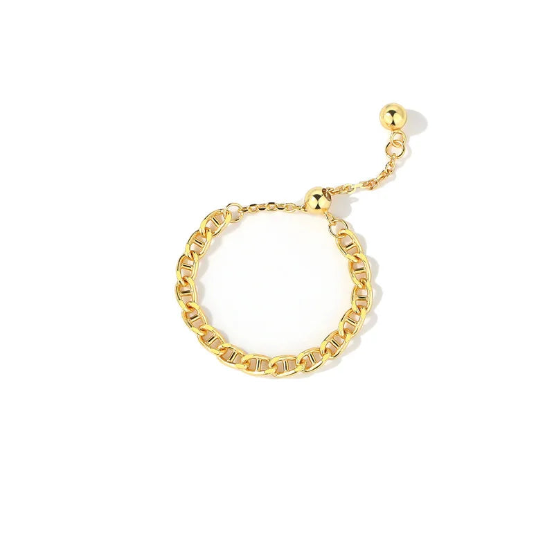 925 Sterling Silver Personalized Chain Ring Female Adjustable Ring Wholesale