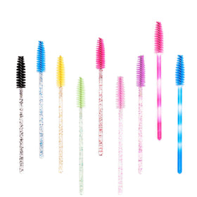 Hot Sales Disposable Nylon Super Soft Synthetic Hair Mascara Wand Brush Pear Shape Teardrop Eyelash Cleaning Spoolies 25pcs/Pack