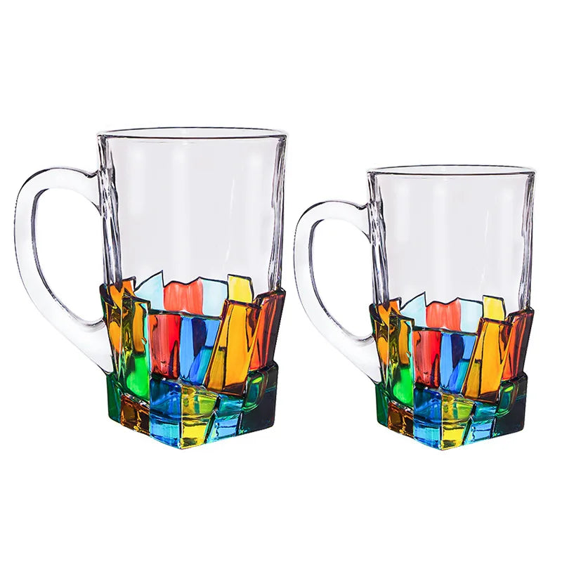 Glass Beer Cup Hand Made Paint Glass Mug