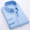Summer New Business Full Sleeve Shirt for Men 100%cotton Slim Solid Color Casual Shirt