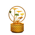 2024 New Lotus Leaf Flowing Waterfall Tabletop Fountain Indoor Zen Relaxation Metal Water Fountain for  Home Office Decor