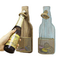 Rustic Eco-Friendly Sustainable Hanging Wall Mounted Wooden Beer Bottle Opener Catcher Beer Lovers Kitchen Entryway Living Room