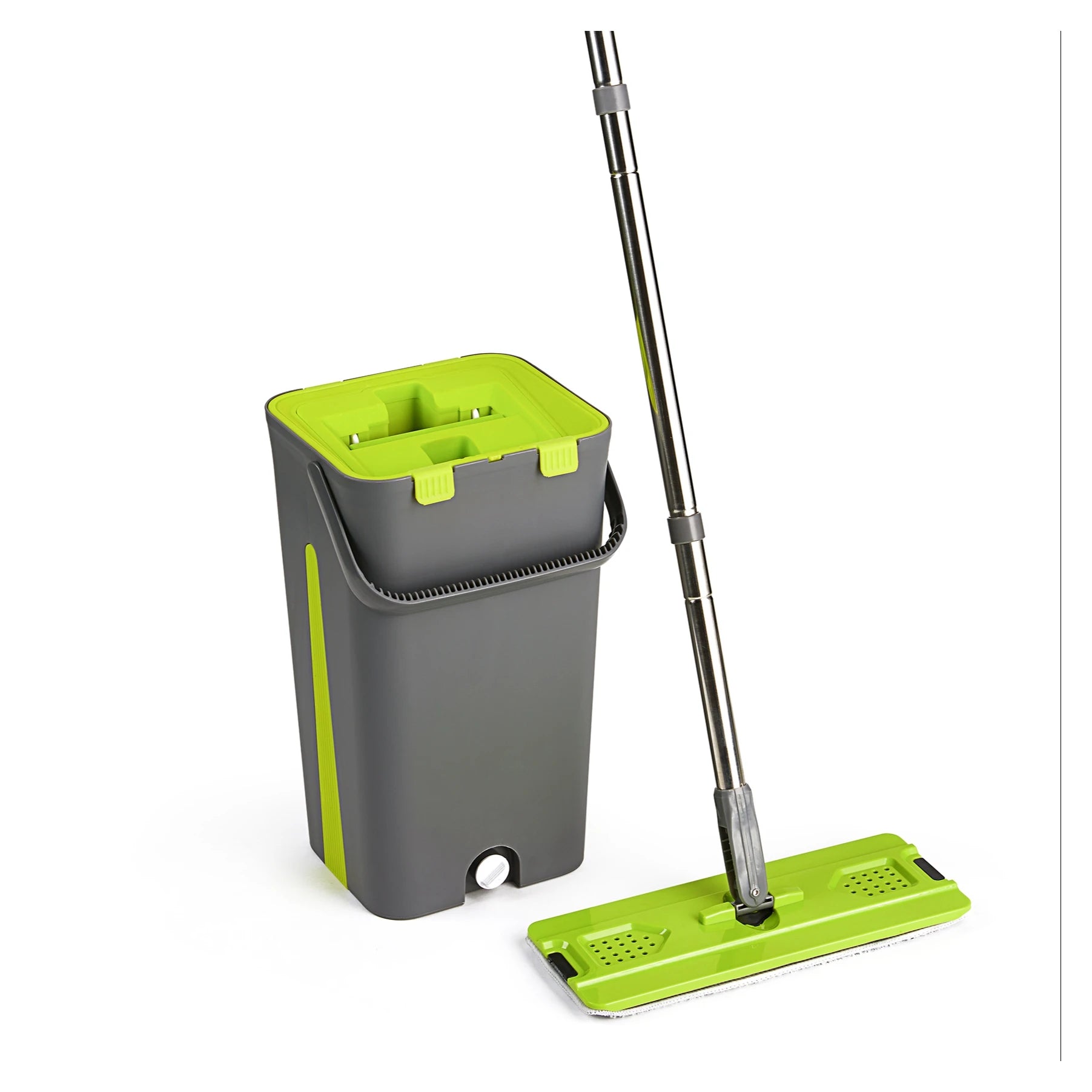 Factory Wholesale Hand Free Steel Telescopic Handle Floor Cleaning Mop Microfiber Cloth 360 Magic Flat Mop Bucket Set Four-Side