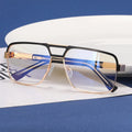 Metal Frame Famous Brand Optical Prescription Business Anti Blue Light Glasses for Men Eyeglasses Frames Large Double Bridge