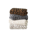 BLA Hot Selling Warm and Soft Chunky Leopard Polyester Knitted Throw Blanket for Rest Sleeping Sofa and Bed