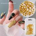 Paso Sico 200pcs/bag High Quality Japanese Gold Silver Pointed Square Metal Rivet Nail Accessories 3D for Manicure Charms