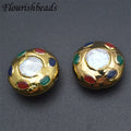 DIY Women Jewelry Bracelet Making Gold Plated Big Size Natural Freshwater Pearl Various Stone Round Loose Beads
