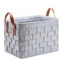 Handmade Woven Felt Foldable Laundry Basket Storage With Handles