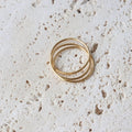 Chris April in Stock Fashion Jewelry PVD Gold Plated 316L Stainless Steel Minimalist Triplet Finger Ring for Women