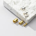 DIY 18K Gold Plated Loose Charm Bead 925 Sterling Silver Bamboo Tube Spacer Beads Findings for Jewelry Making