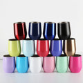 12OZ Double Wall Insulation Egg Shape Vacuum Water Bottle Wine Tumbler Wholesale with Sealed Lids