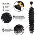 Human Braiding Hair  Deep Wave Bulk for Braiding No Weft  Deep Curly Braiding Hair for Boho Braids Brazilian Virgin Human Hair