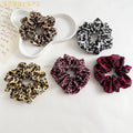 Vintage Large Hair Ties New Style Leopard Hairband Printed in Fine Satin Fabric Women's Accessory Wholesale