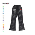 OEM Custom Wholesale Men's Casual Plus Size 6XL Sweatpants Blank Polyester Flared Acid Wash Designs Relaxed 6XL Trouser