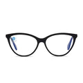 Fashionable Luxury Women's Cat Eye Floral Print Diamond Face Shape Full Rim Acetate Eyeglass Frames for Reading and Computer Use