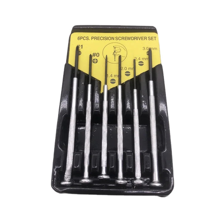 No.71011 Industrial & DIY Grade 6PC Precision Clock and Watch Repair Screwdriver Set Customizable OEM Hanging Box Package
