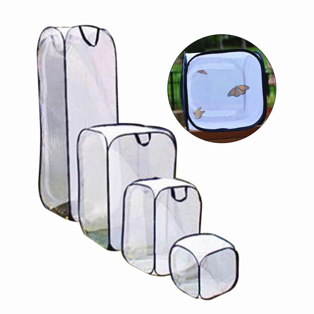 Foldable White Fly Insect and Butterfly Habitat Cage Mesh