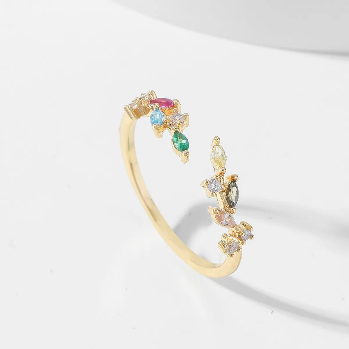 Hot Selling Products 2024 Fashion Wedding Adjustable Open Leaf Rings for Women