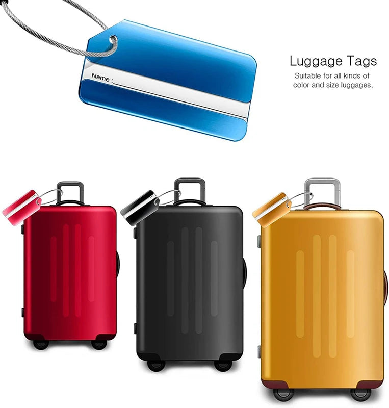 Metal Luggage Tags for Suitcases Travel Tags for Luggage With Name Id Card Baggage Handbag Tags Labels