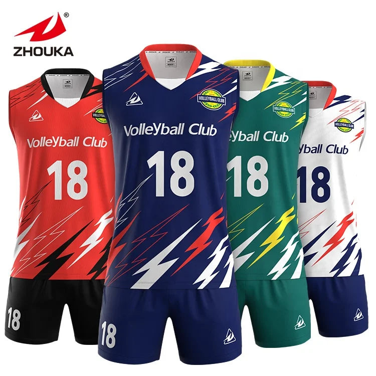 Custom Designed Summer Breathable Thin Section Sports Jersey Set Summer Volleyball Wear Uniforms
