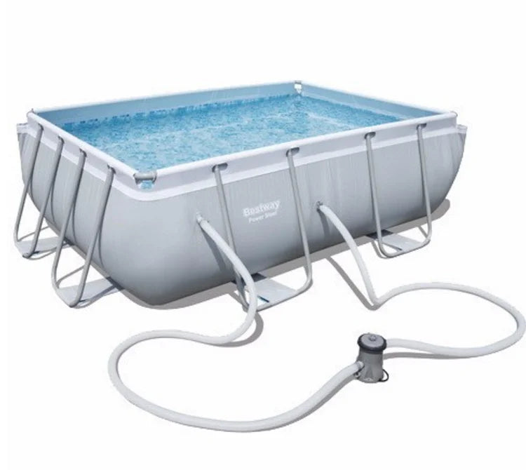 Bestway 56629 Rectangular Above Ground Steel Frame Swimming Pool  Power Steel Pool