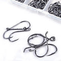 Boxed 140 Pcs Barbed High Carbon Steel Fish Hook with Ring High Carbon Steel Material