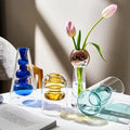 Wholesale Hot Selling Creative Shape Mini Tall Vases Flower Glass Home Decoration Coloured  Glass Vase